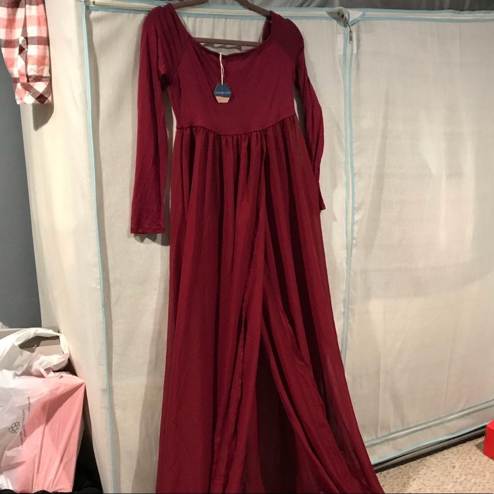 Pink blush brand new maternity shoot dress